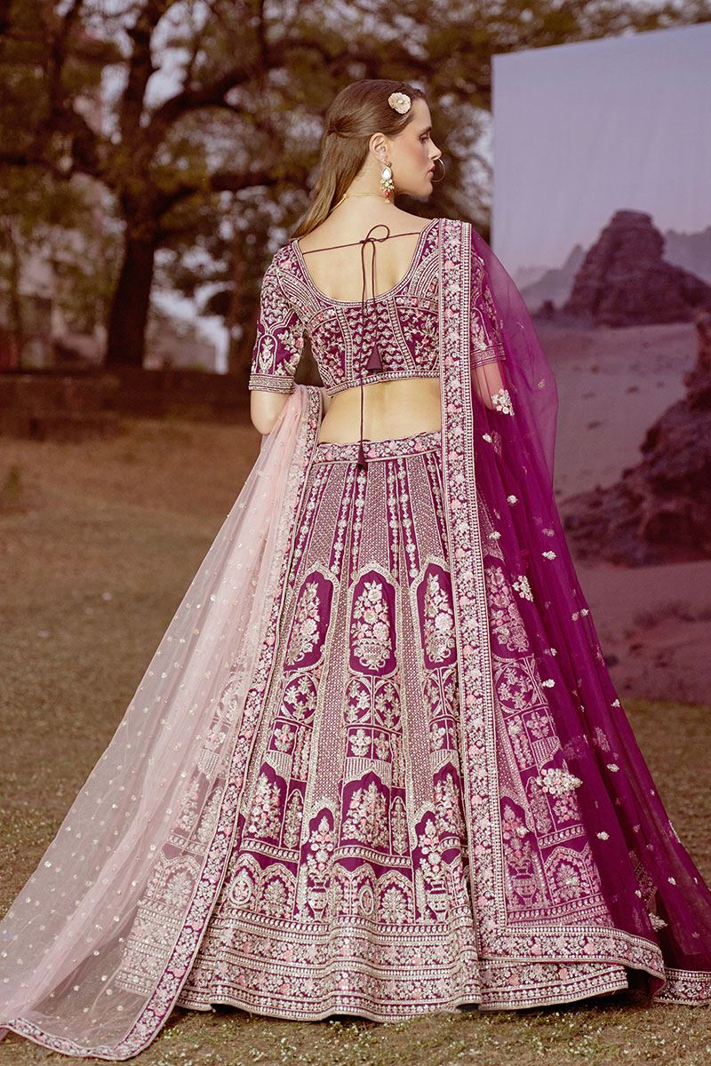 Creative Purple Designer Bridal Lehenga Choli for Wedding and Reception