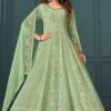 Smashing Sea Green Georgette Designer Anarkali Suit for Engagement, Party and Festivals