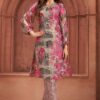 Royal Grey and Pink Designer Straight Cut Suit for Party and Festivals