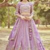 Charming Lavender Designer Bridal Lehenga Choli for Engagement, Wedding, and Reception