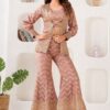 Surreal Light Mauve Designer Palazzo Suit for Reception, Party, and Festivals