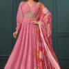 Vibrant Pink Georgette Designer Anarkali Suit for Reception, Party and Festivals