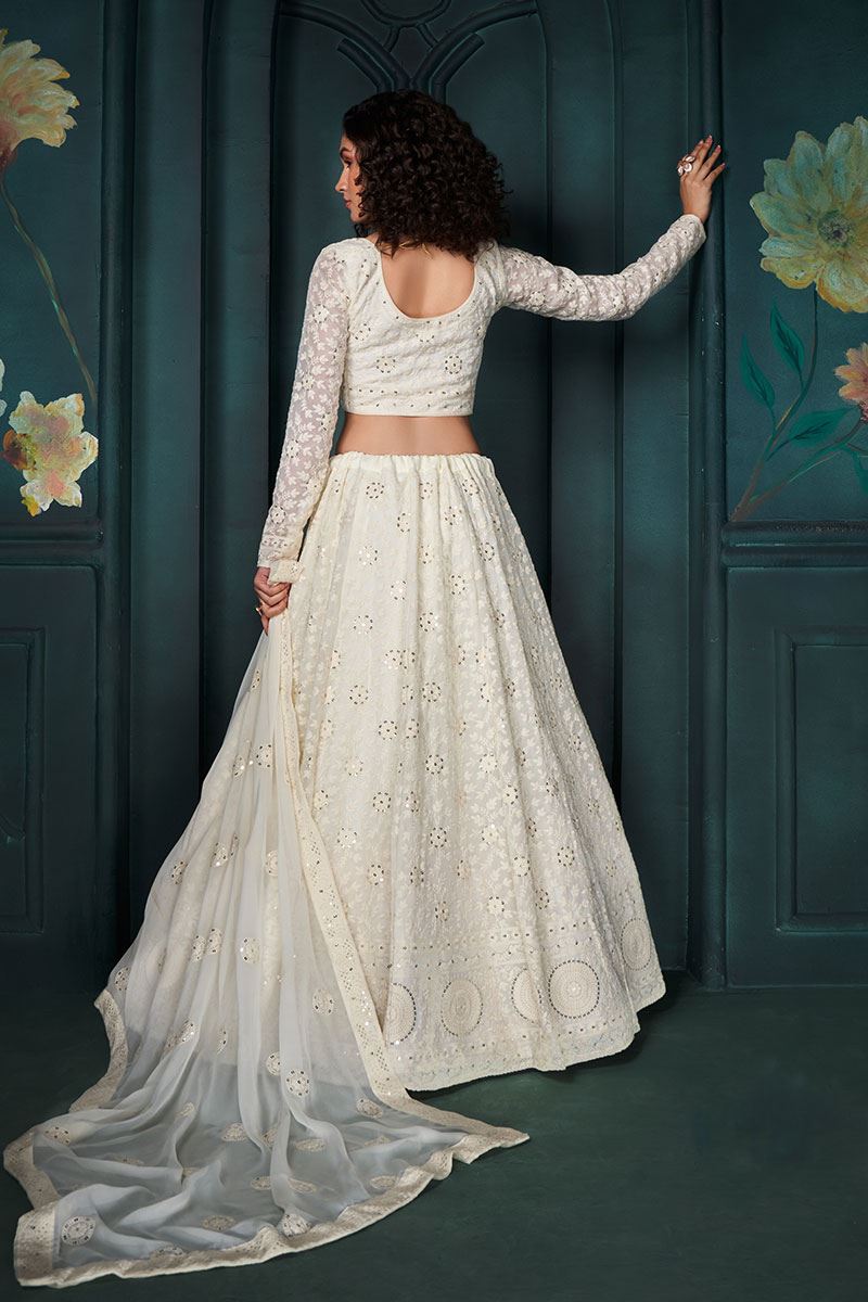 Exquisite Off-White Designer Lehenga Choli for Engagement and Reception