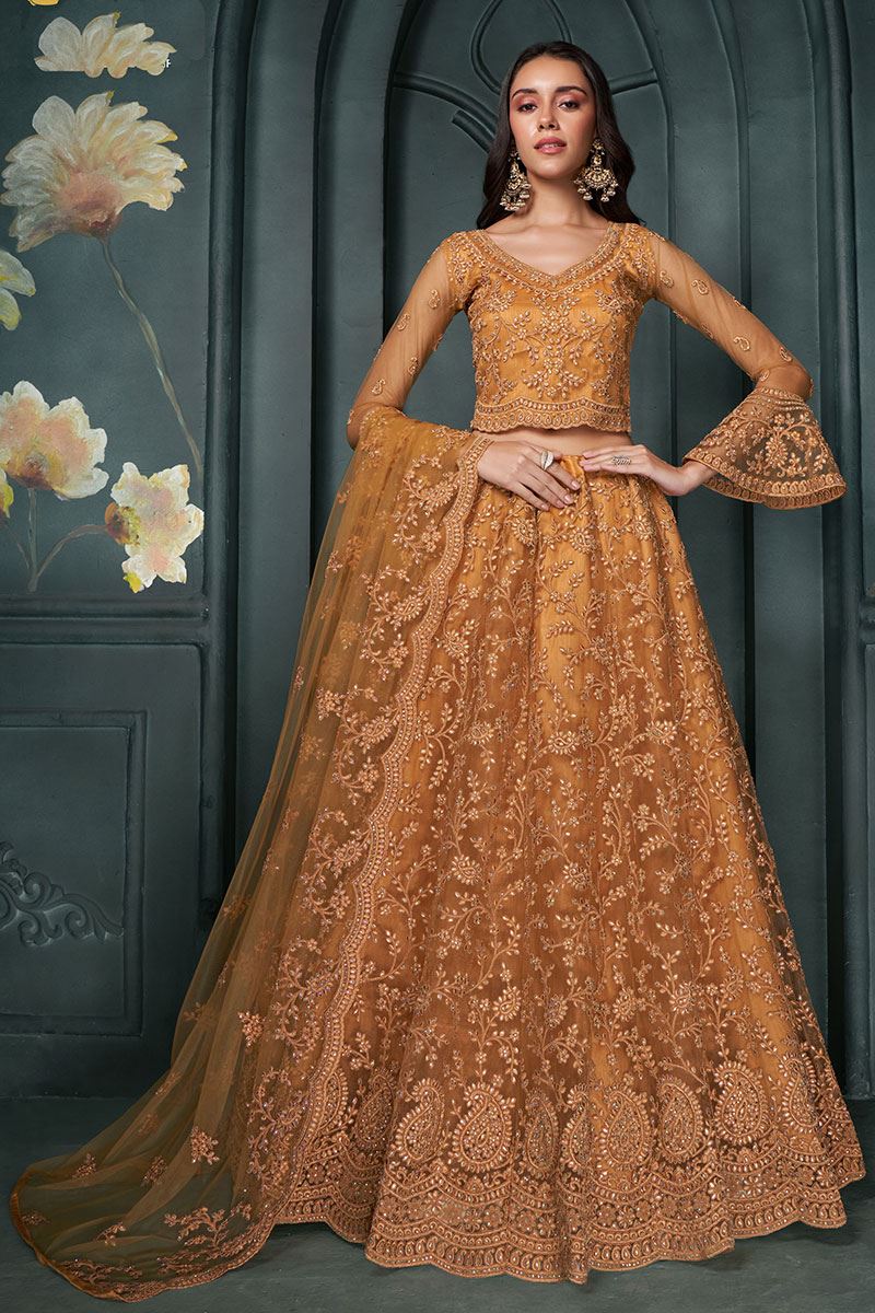 ArtisticOrange Designer Bridal Lehenga Choli for Engagement and Reception