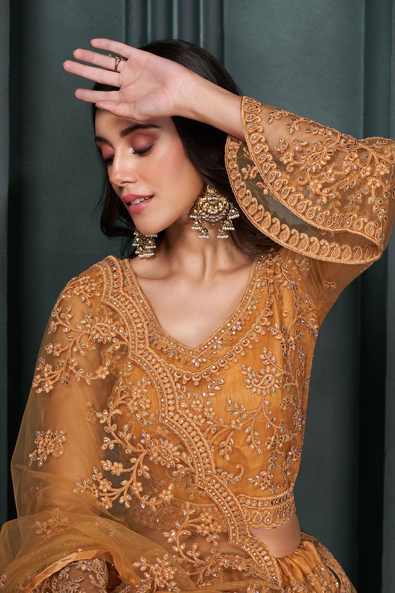 ArtisticOrange Designer Bridal Lehenga Choli for Engagement and Reception