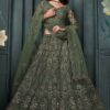 BeautifulMehendi Green Designer Heavy Lehenga Choli for Mehendi, Engagement and Reception