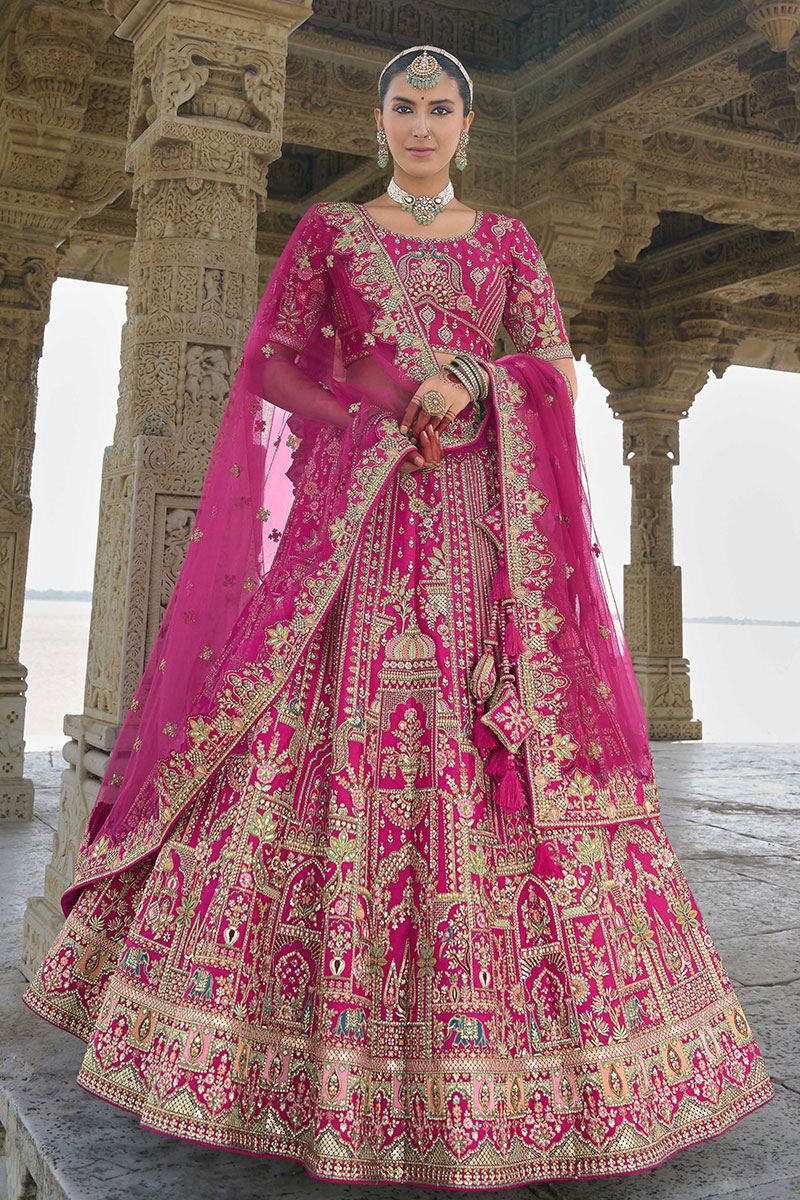 OutstandingRani Pink Designer Bridal Lehenga Choli for Wedding and Reception