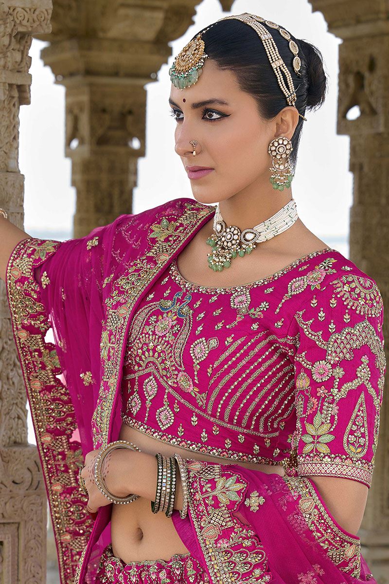 OutstandingRani Pink Designer Bridal Lehenga Choli for Wedding and Reception