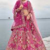 Dazzling Rani Pink Designer Bridal Lehenga Choli for Wedding and Reception