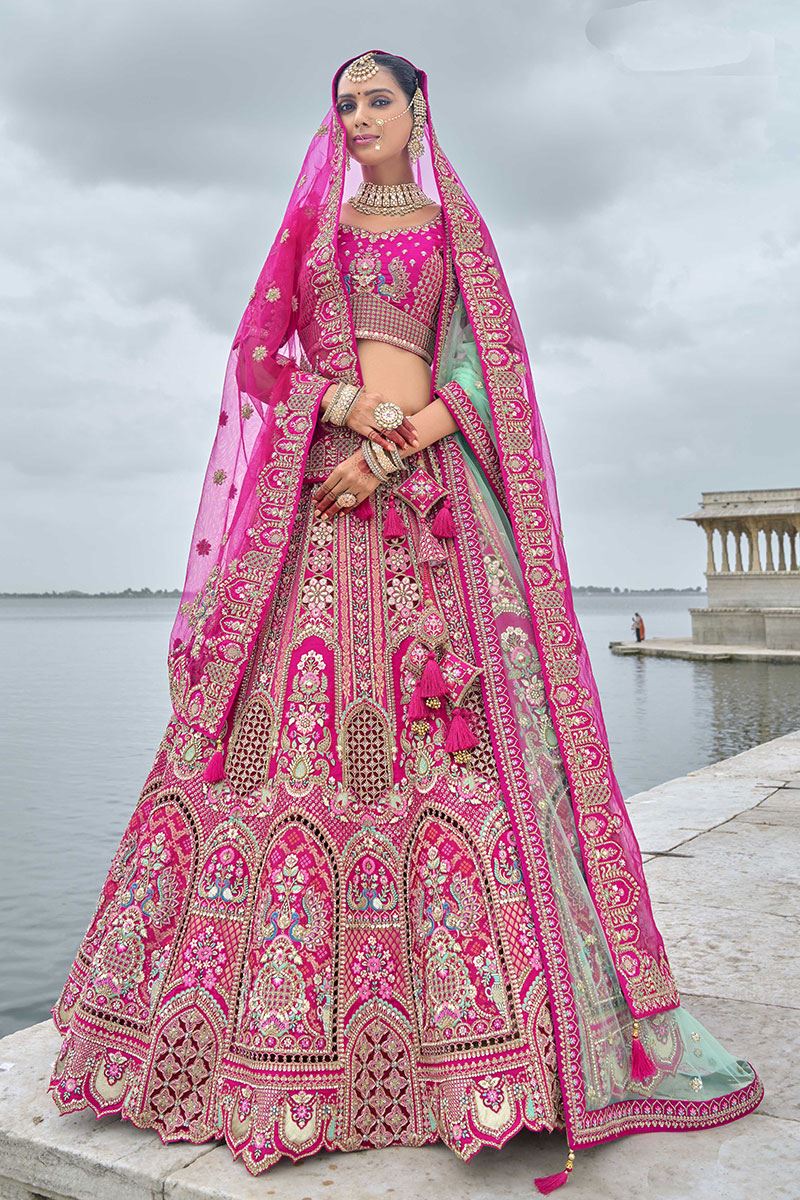 AppealingRani Pink Designer Bridal Lehenga Choli for Wedding and Reception