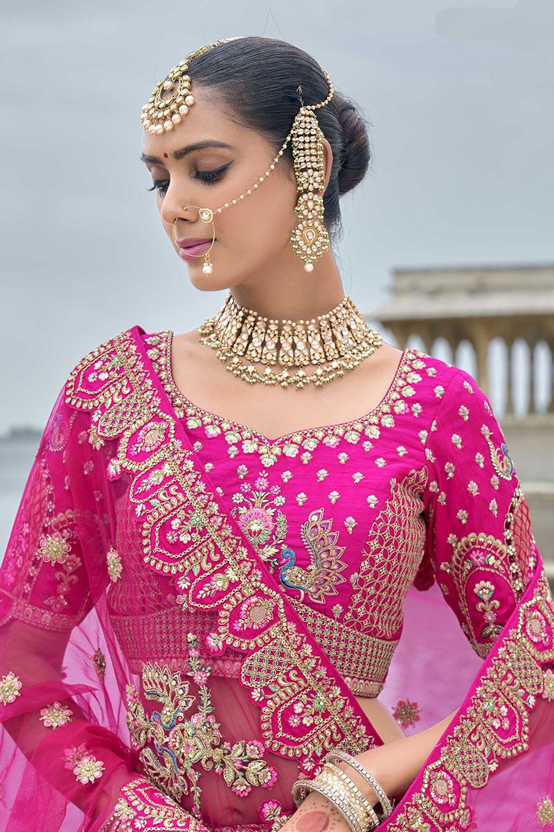 AppealingRani Pink Designer Bridal Lehenga Choli for Wedding and Reception