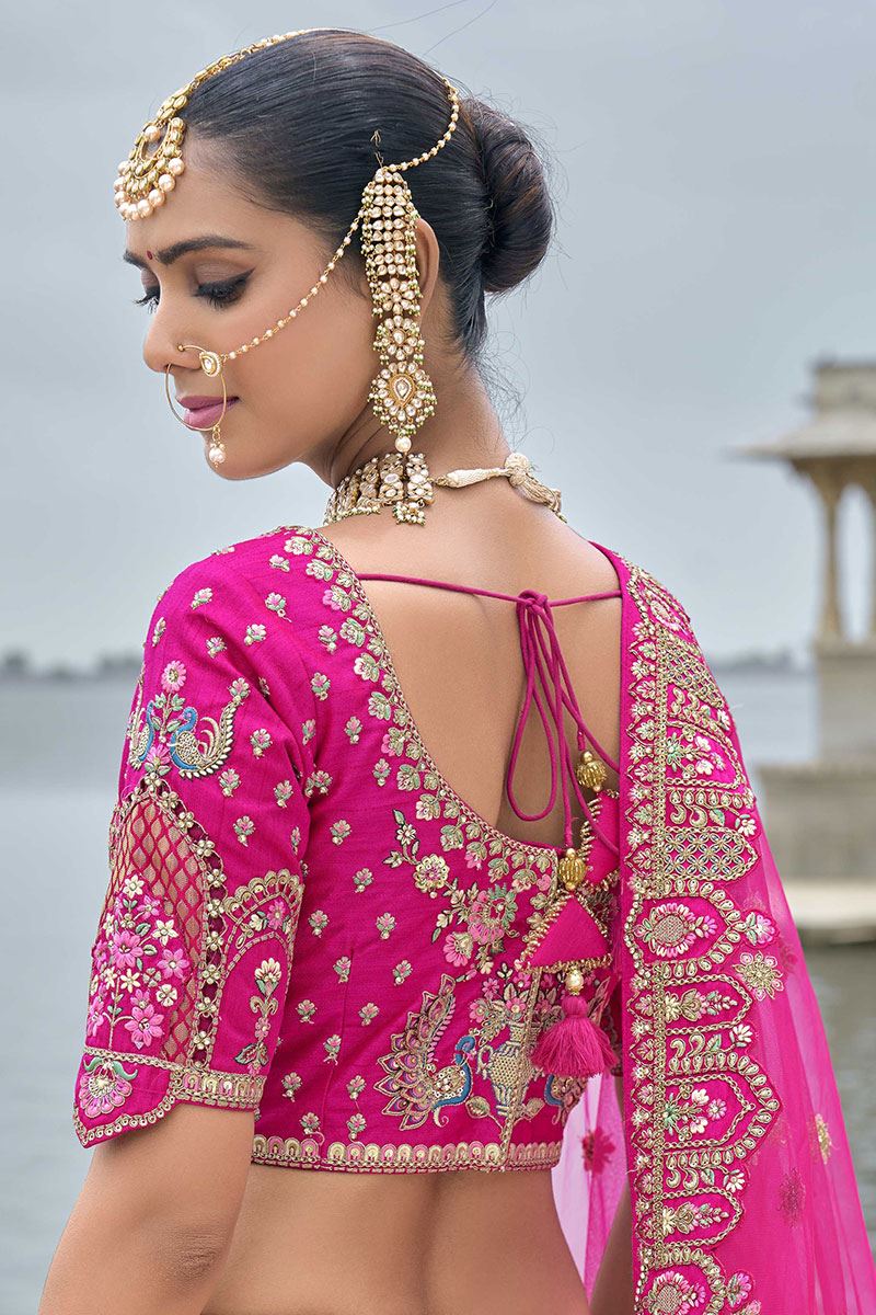 AppealingRani Pink Designer Bridal Lehenga Choli for Wedding and Reception