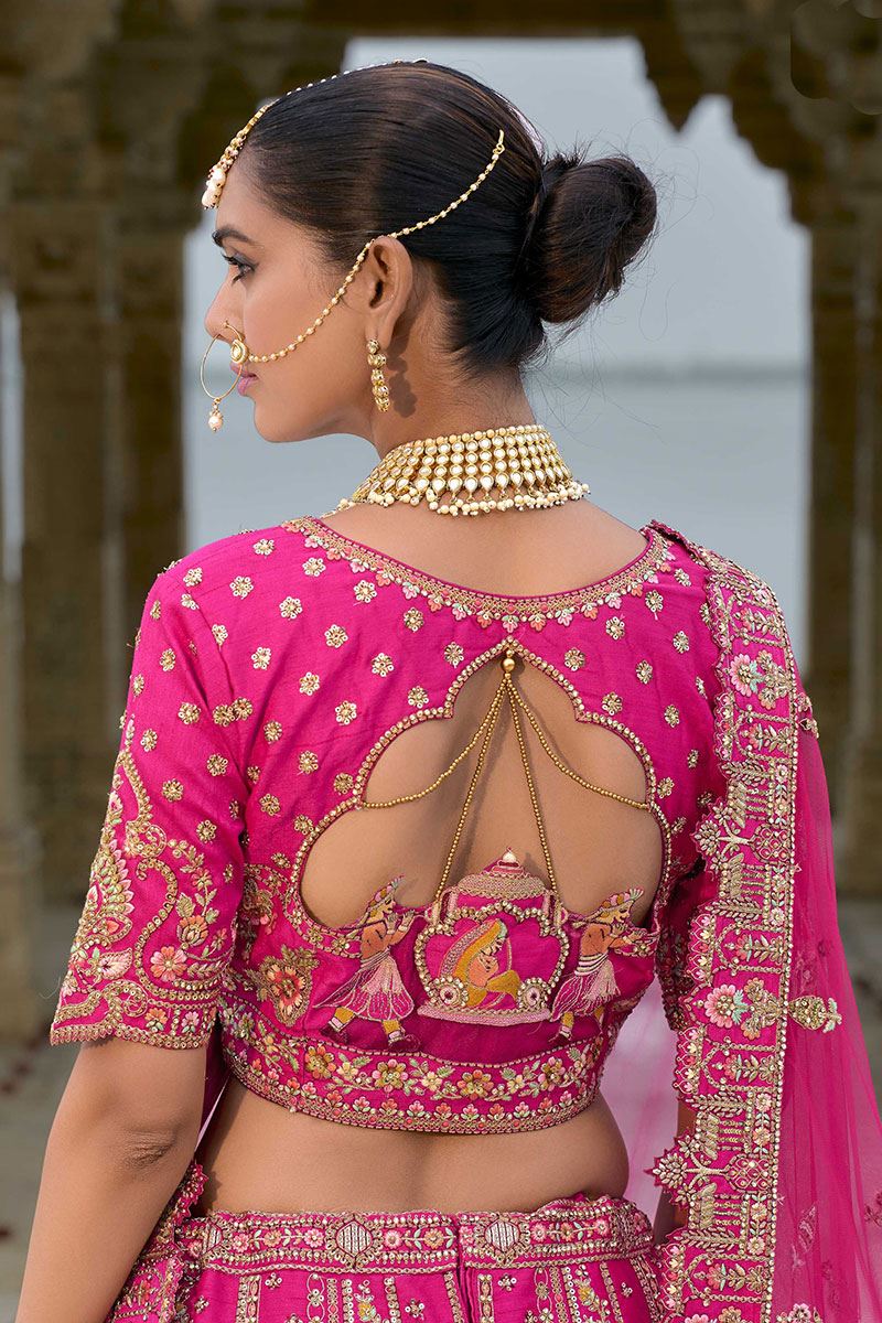 FlawlessRani Pink Designer Bridal Lehenga Choli for Wedding and Reception