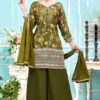 CharismaticDark Green Designer Palazzo Suit for Mehendi, Party and Festivals