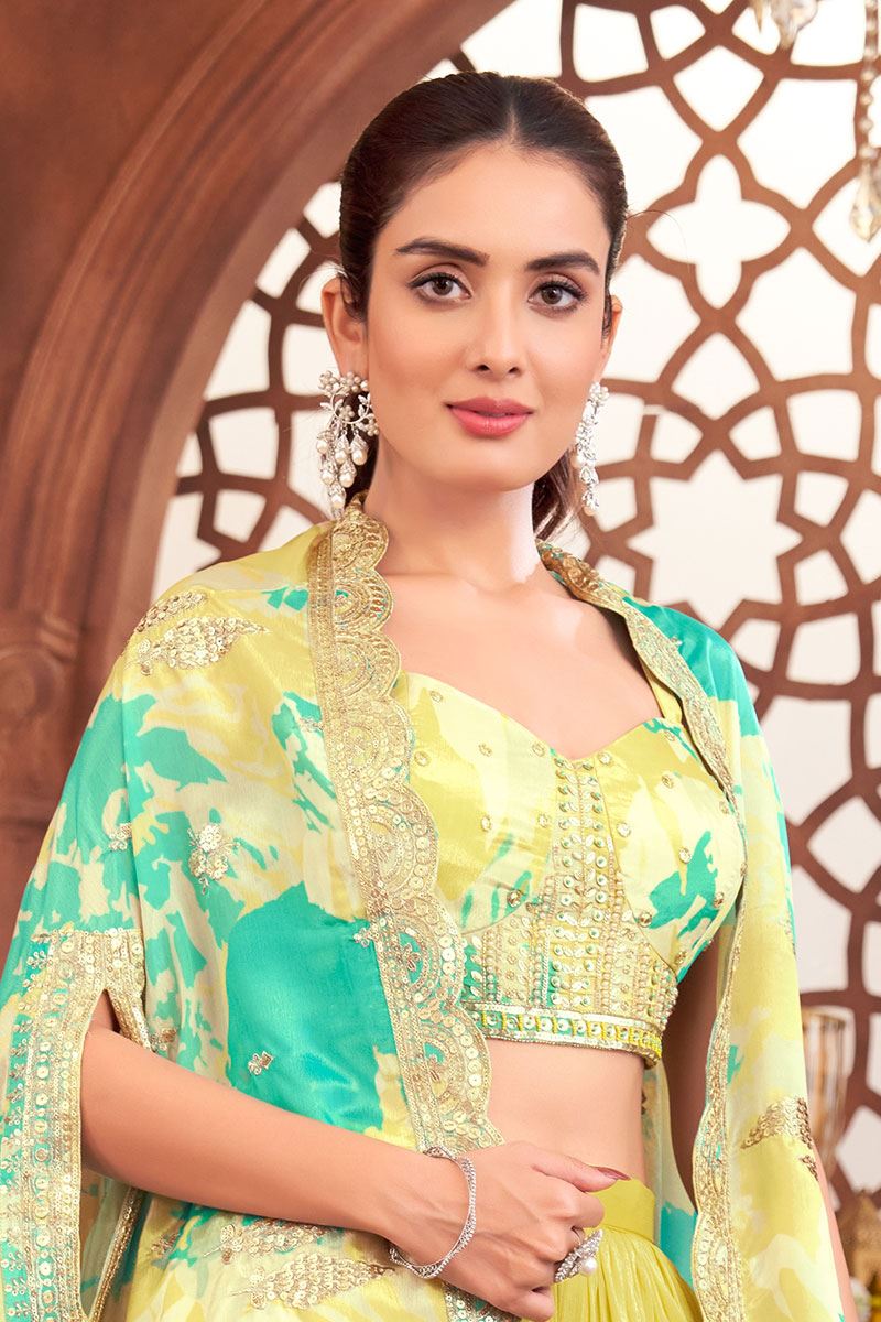 HeavenlyYellow Designer Palazzo Suit for Haldi and Party