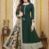 ClassyBottle Green Silk Designer Anarkali Suit for Mehendi, Reception, and Party