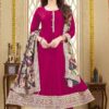 Flawless Rani Pink Silk Designer Anarkali Suit for Engagement, Festivals, and Party