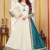 MarvelousWhite Silk Designer Anarkali Suit for Party