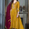 Glorious Yellow Silk Designer Anarkali Suit for Haldi, Festivals, and Party