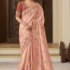 Glamorous Pure Viscose Tissue Jacquard and Viscose Tissue Designer Saree for Engagement and Reception