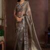 Striking Jute Coating Silk Designer Saree for Engagement, Party, and Reception