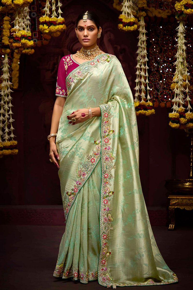 Charismatic Pure Banarasi Kanjivaram Designer Saree for Engagement, Wedding and Reception