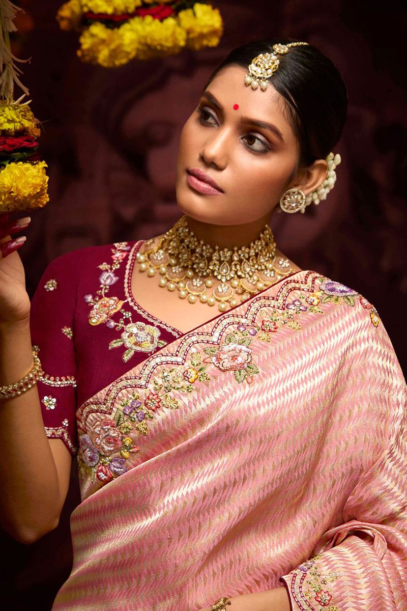 Mesmerizing Pure Banarasi Kanjivaram Designer Saree for Engagement, Wedding and Reception