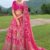 Artistic Pink Designer Wedding Lehenga Choli for Wedding, and Reception