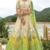 Flawless Shaded Cream and Green Designer Wedding Lehenga Choli for Engagement and Reception