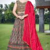 OutstandingGrey Designer Indo-Western Lehenga Choli for Reception, Festivals, and Party