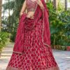 StrikingMaroon Designer Indo-Western Lehenga Choli for Wedding, Reception, Festivals, and Party