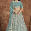 AttractiveSky Blue Designer Wedding Lehenga Choli for Engagement, Wedding, and Reception