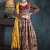 Striking Maroon Silk Designer Anarkali Suit for Wedding and Reception
