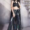 Amazing Black and Multi Georgette Designer Palazzo Suit for Party
