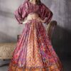 DelightfulMulti Designer Indo-Western Lehenga Choli for Engagementand Party