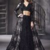 FlawlessBlack Designer Indo-Western Lehenga Choli forParty