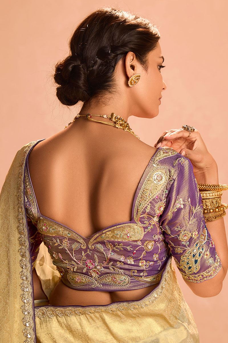 Smashing Tissue Silk Designer Saree for Festivals and Party