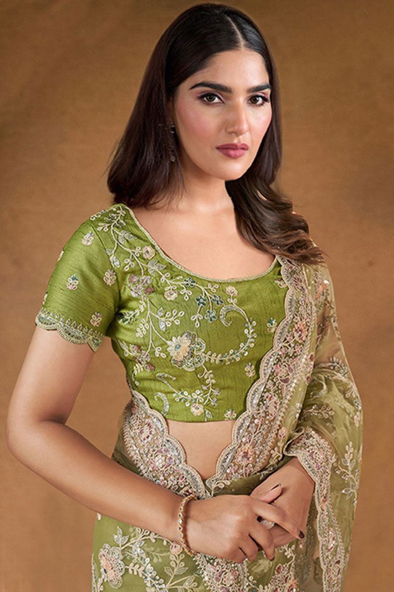 Glorious Net Designer Saree for Engagement, Reception, and Party