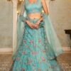 Impressive Net Designer Indo-Western Lehenga Choli for Engagement and Reception