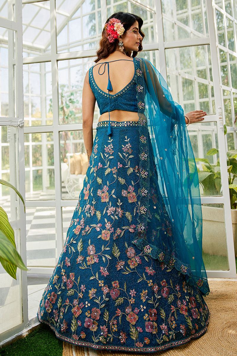 Heavenly Net Designer Indo-Western Lehenga Choli for Engagement and Reception
