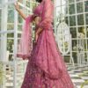 Magnificent Net Designer Indo-Western Lehenga Choli for Engagement and Reception