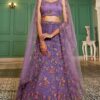 Artistic Net Designer Indo-Western Lehenga Choli for Engagement and Reception