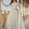 Charismatic Cream Chinnon Designer Palazzo Suit for Engagement and Reception