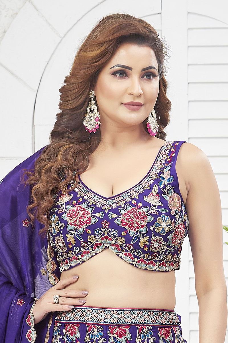 ArtisticBlue Designer Indo-Western Lehenga Choli for Wedding and Reception