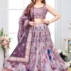 EnticingPurple Designer Indo-Western Lehenga Choli for Sangeet and Party