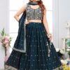 FashionableTeal Designer Indo-Western Lehenga Choli for Wedding, Reception, Festivals, and Party