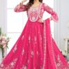 HeavenlyPink Dola Silk Designer Anarkali Suit for Party, Festivals, and Reception