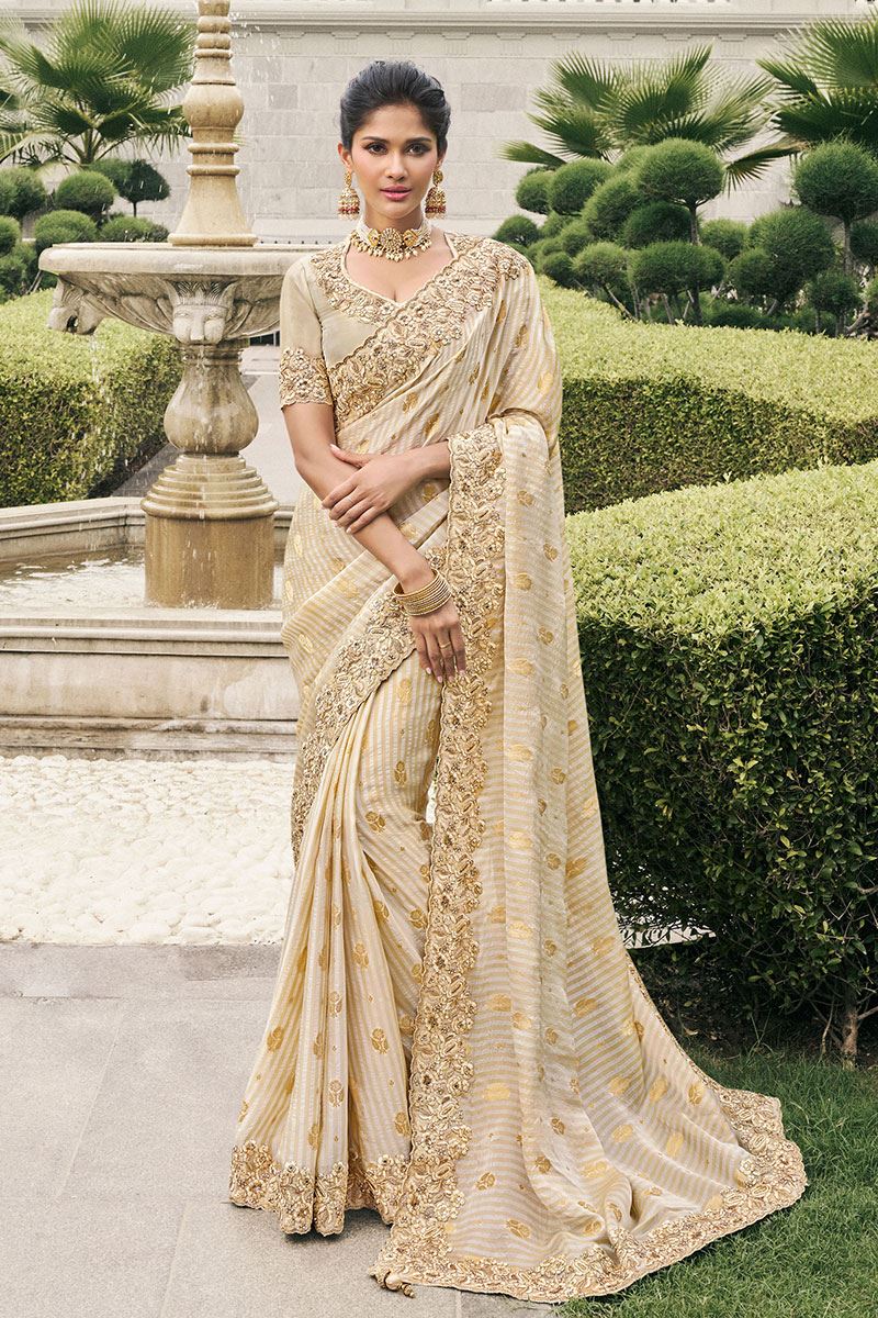 Breathtaking Pure Viscose Tissue Jacquard Designer Saree for Engagement, Party, and Reception