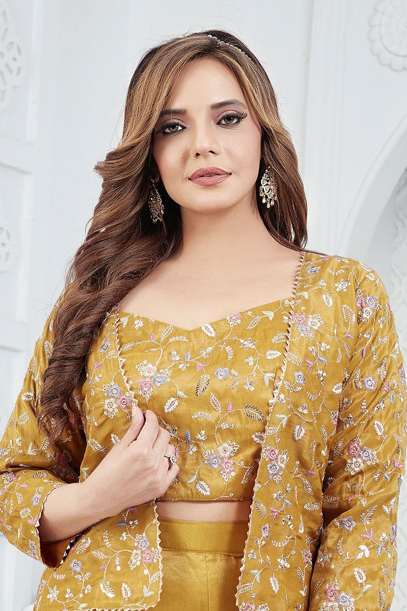 TrendyYellow Designer Palazzo Suit for Haldi and Party