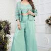 CharmingSea Green Designer Palazzo Suit for Sangeet and Party